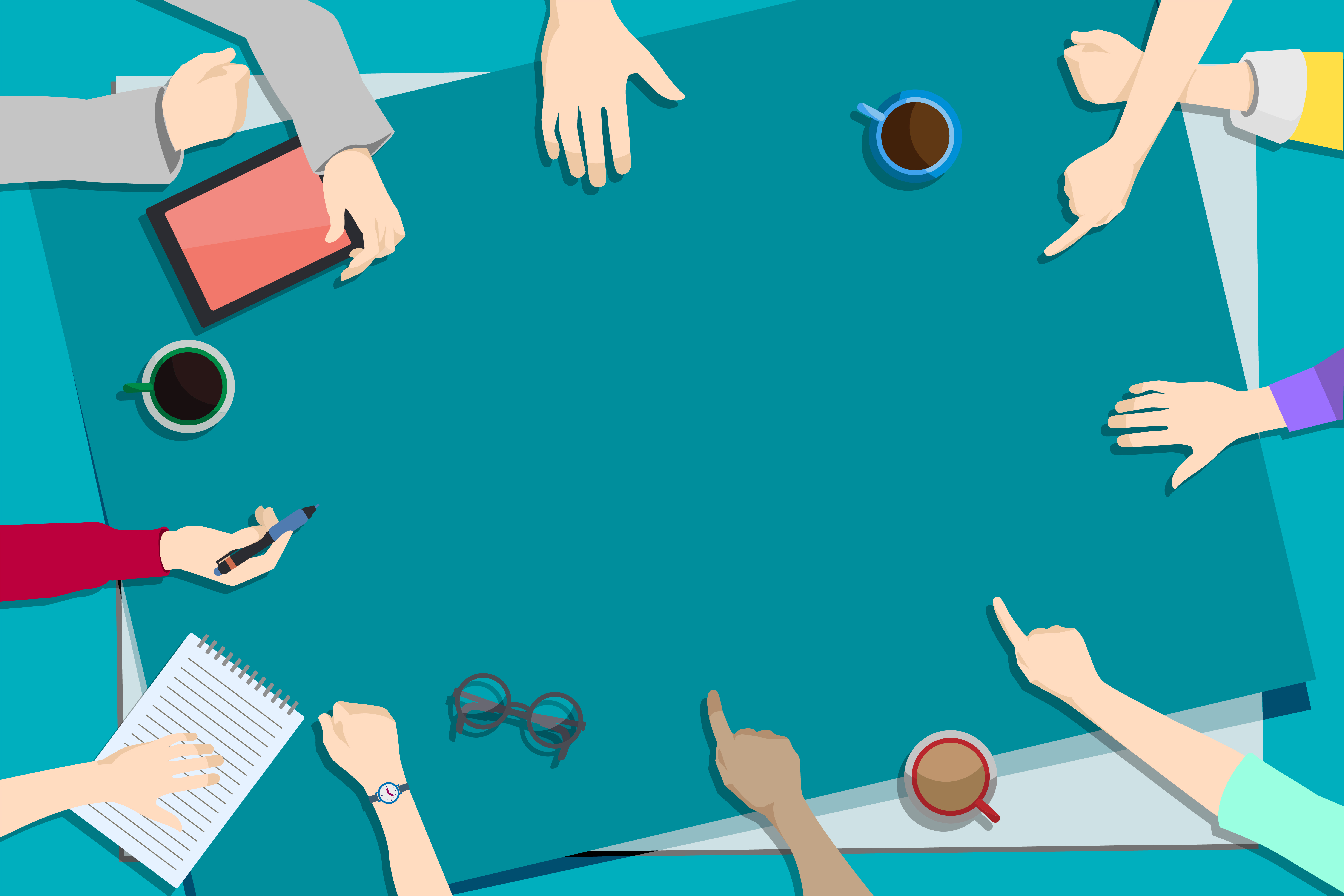 Illustration of brainstorming teamwork